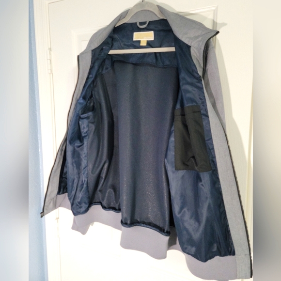 Michael Kors Men's Bomber Jacket Grey Polyester Windbreaker Lined Size 2XL - Picture 4 of 14